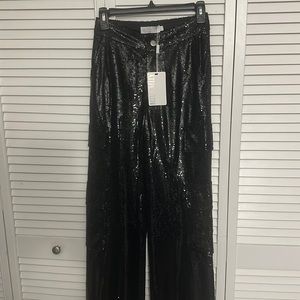 Black Sequin cargo pant